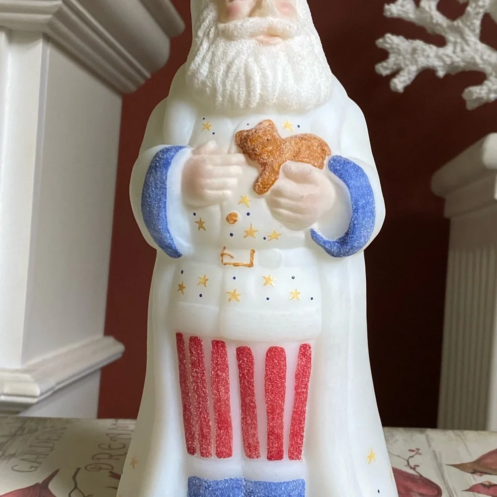 Vintage Fenton Burmese Christmas Santa    * Christmas in July *